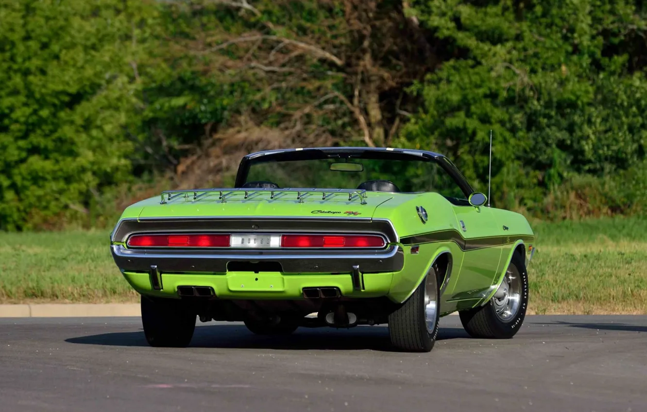 Photo wallpaper Dodge, Challenger, Classic, Green, 1970, Old, Muscle Car