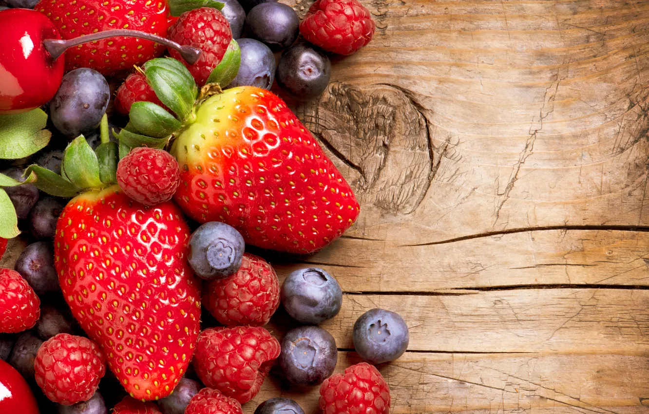 Photo wallpaper berries, raspberry, food, strawberry, fruit, currants, food, fruit