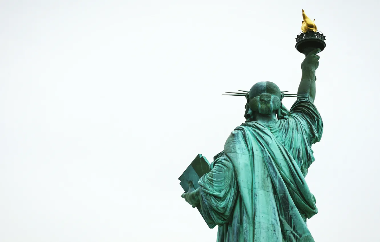 Photo wallpaper ass, torch, the statue of liberty, rear view, back, torch, back view, The Statue of …