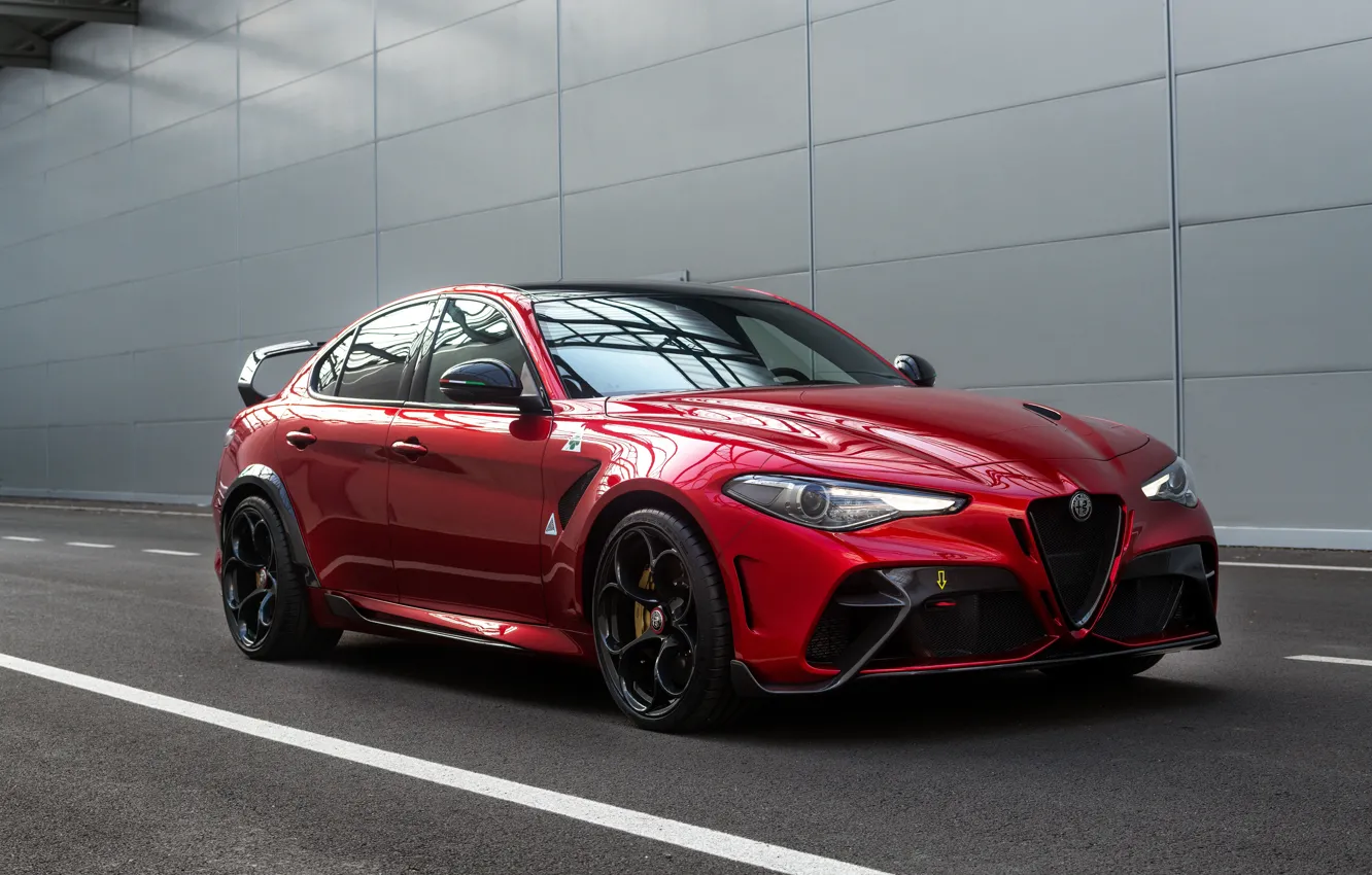 Photo wallpaper Alfa Romeo, the wall, Giulia, GTAm, 2020, Gran Turismo Alleggerita changed