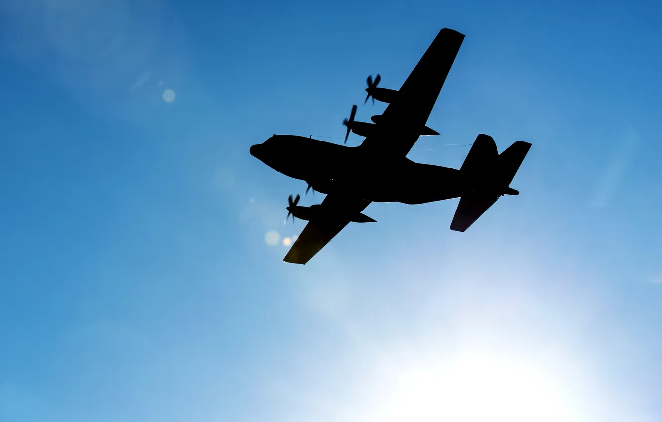 Photo wallpaper the sky, flight, the plane, C-130 &ampquot;Hercules&ampquot;