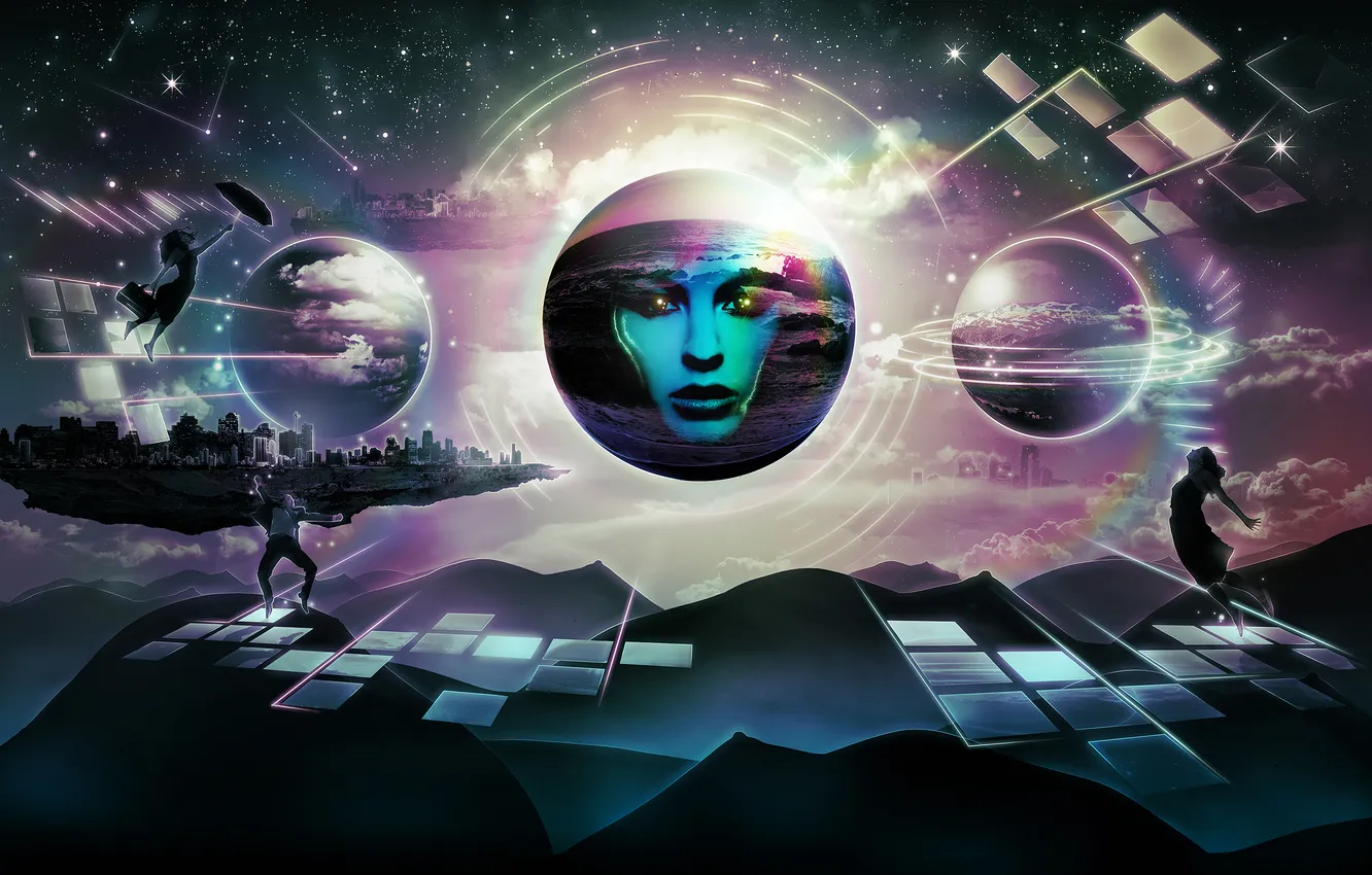 Photo wallpaper face, the city, Venus