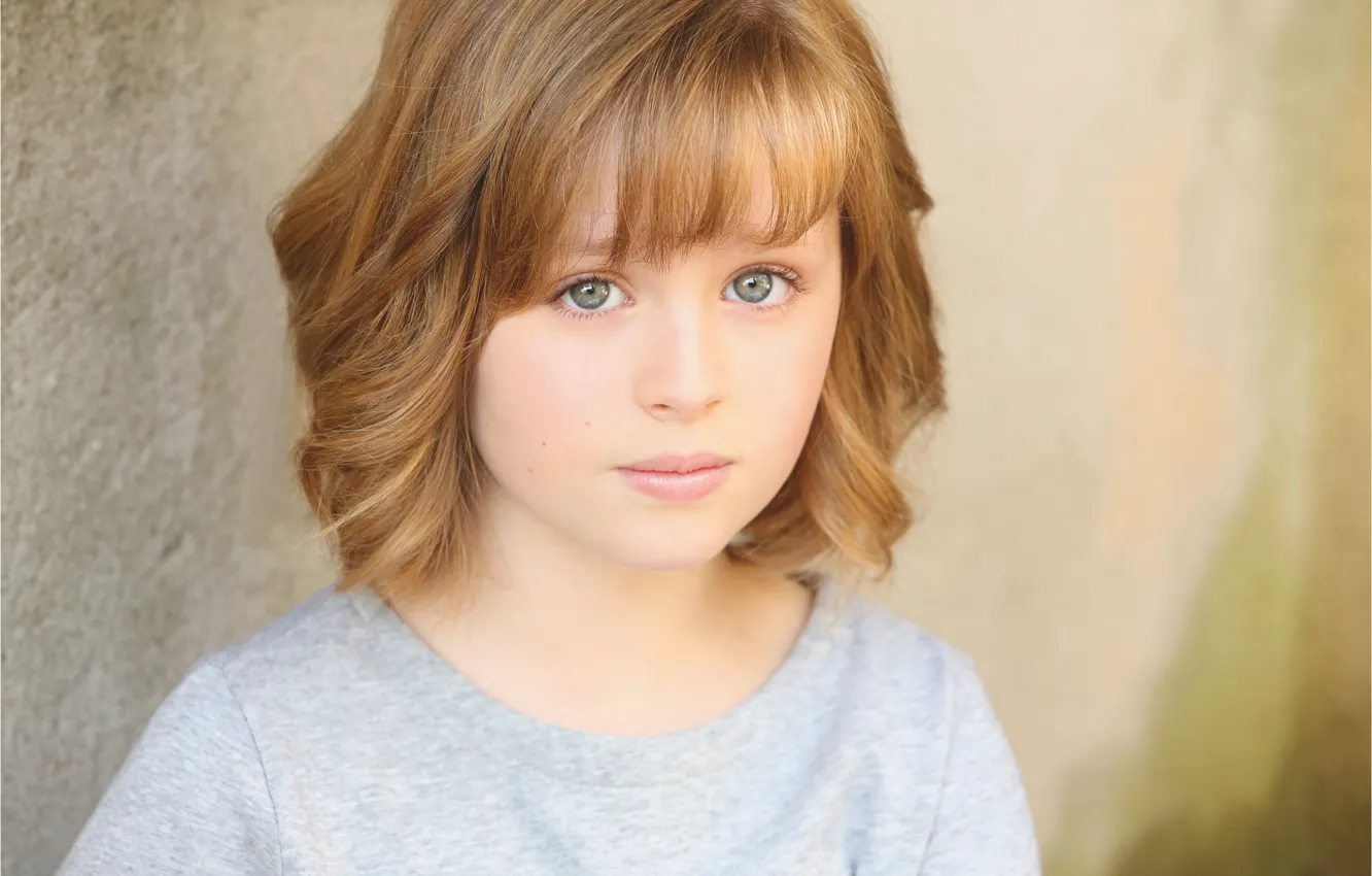 Photo wallpaper eyes, children, face, eyelashes, wall, hair, the pupil, nose