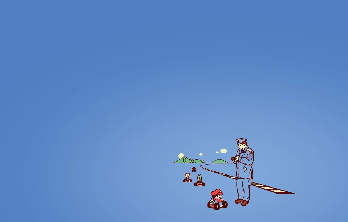 Photo wallpaper fine, Mario, karting