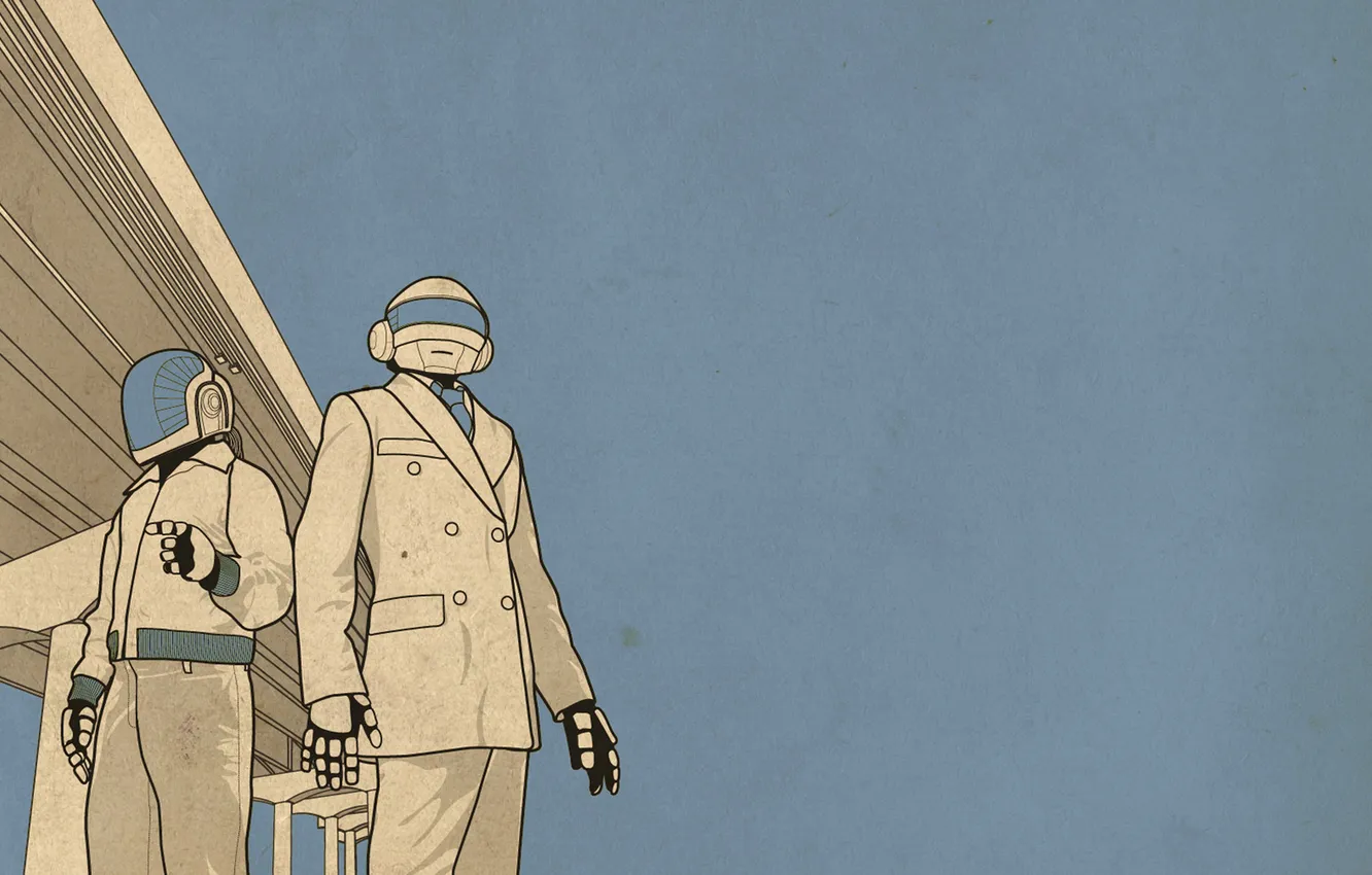 Photo wallpaper bridge, music, figure, group, Daft Punk