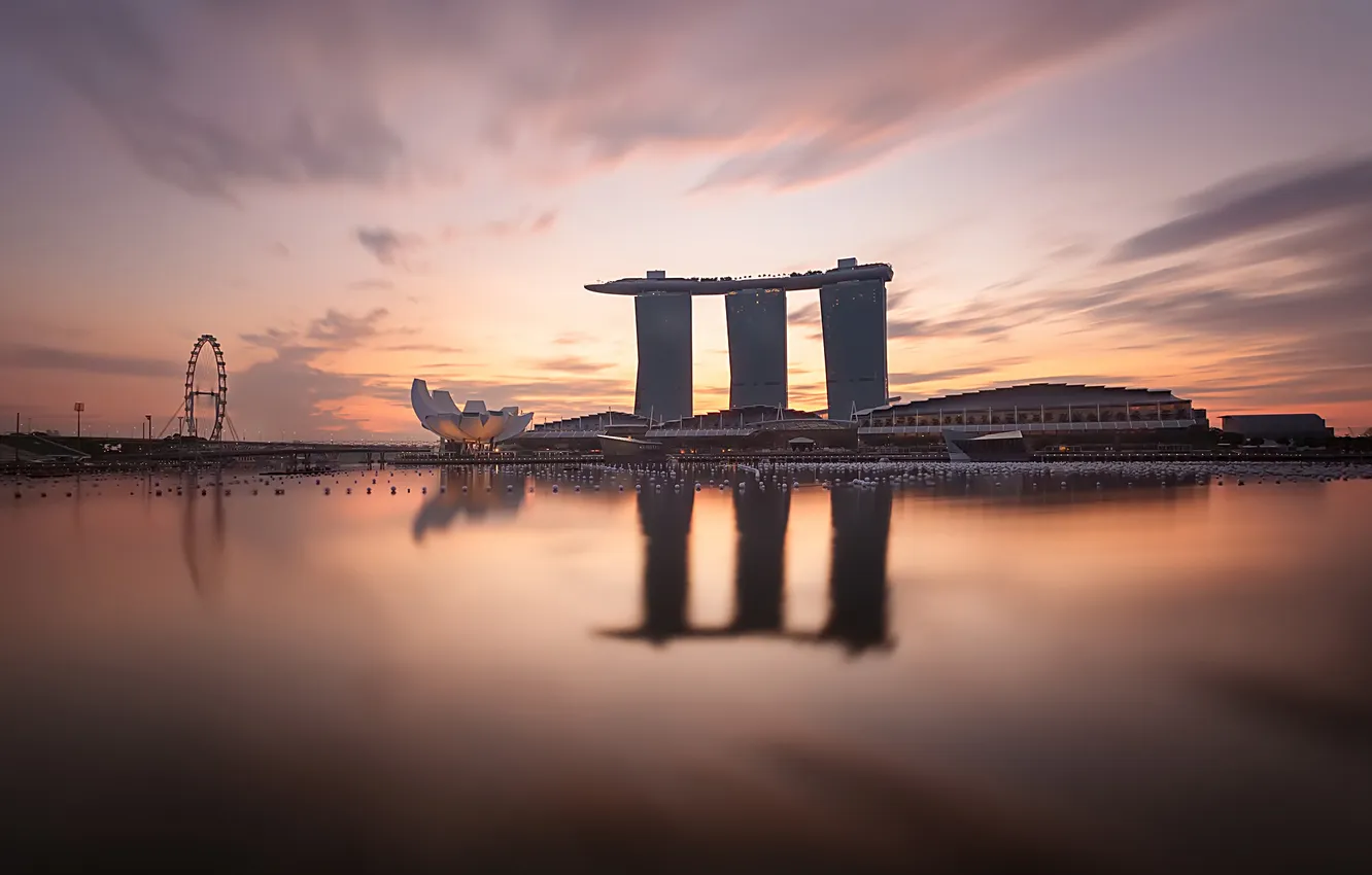 Photo wallpaper sunrise, Singapore, Sunrise, Singapore, Asia