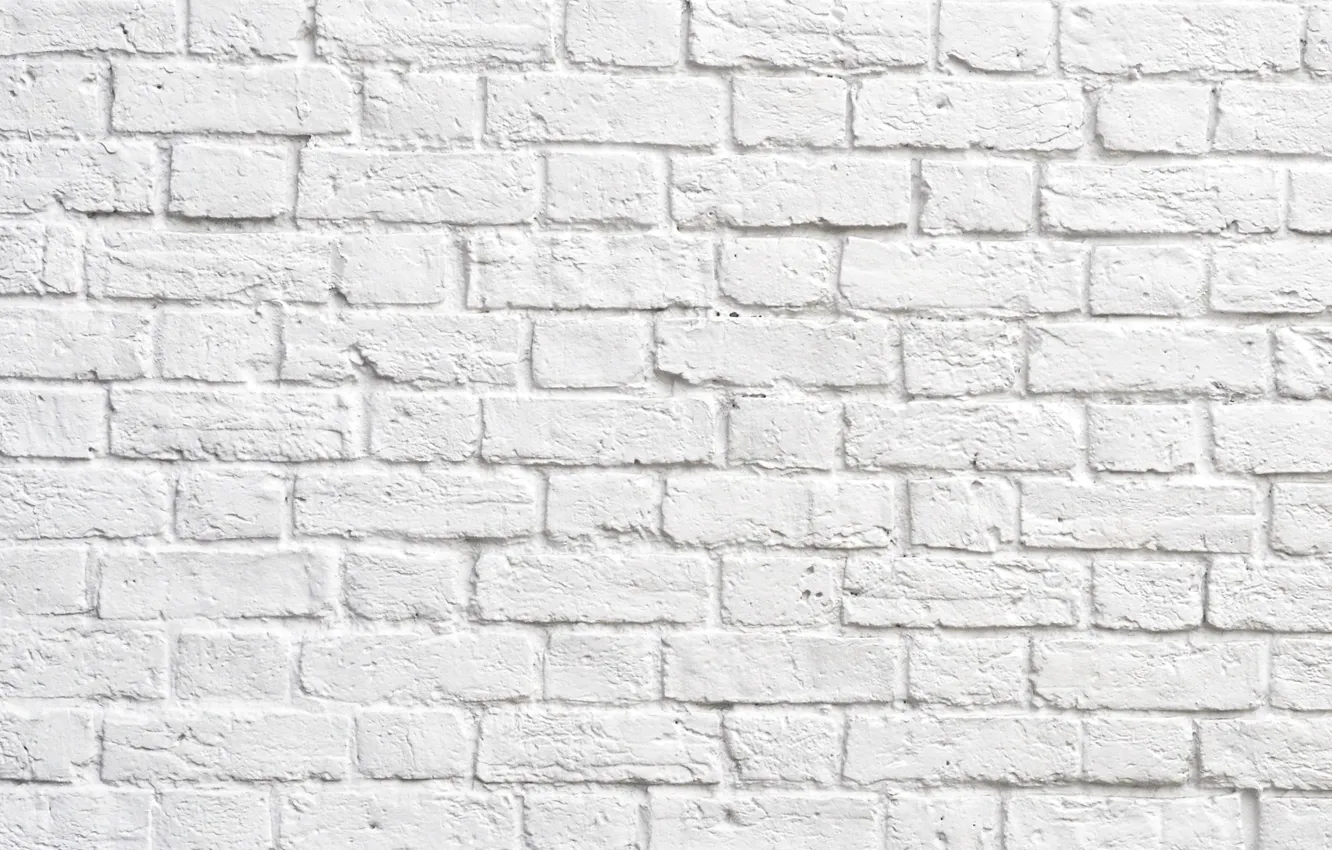 Photo wallpaper brick, white brick, wall of bricks