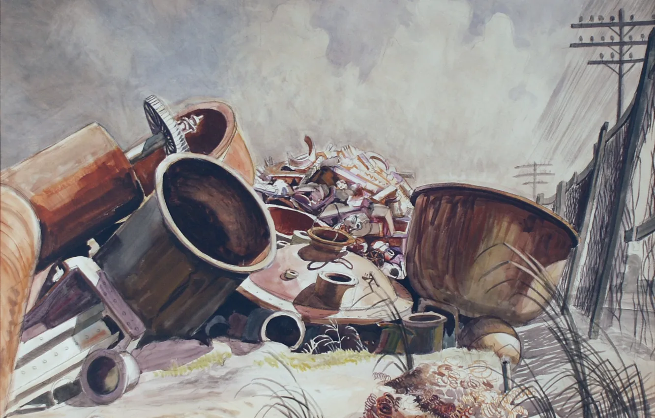 Photo wallpaper 1929, Charles Ephraim Burchfield, Still Life - Scrap Iron