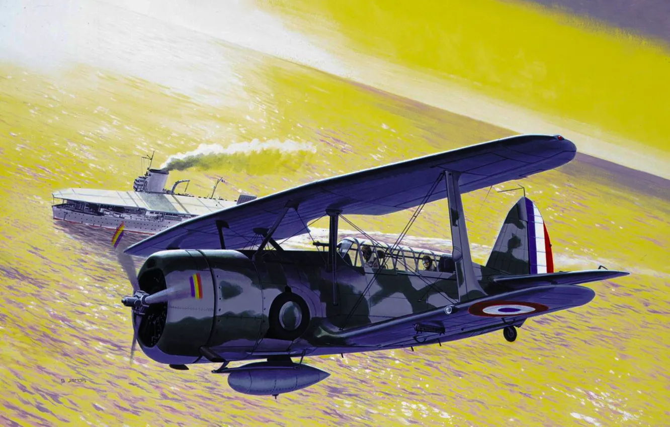 Photo wallpaper war, art, airplane, aviation, Curtiss SBC Helldiver