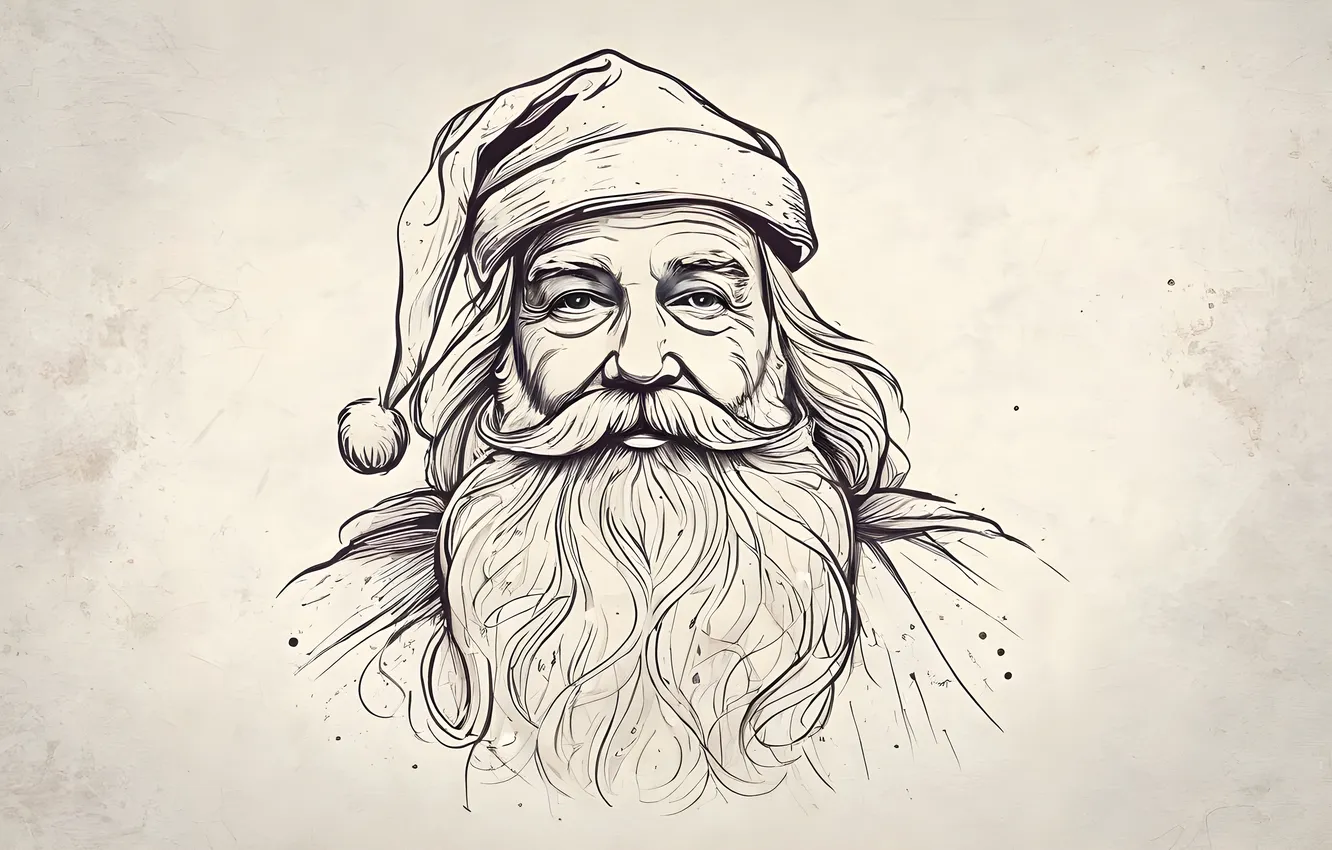Photo wallpaper figure, new year, Christmas, Santa Claus, Santa Claus, beige background, AI art, neural network