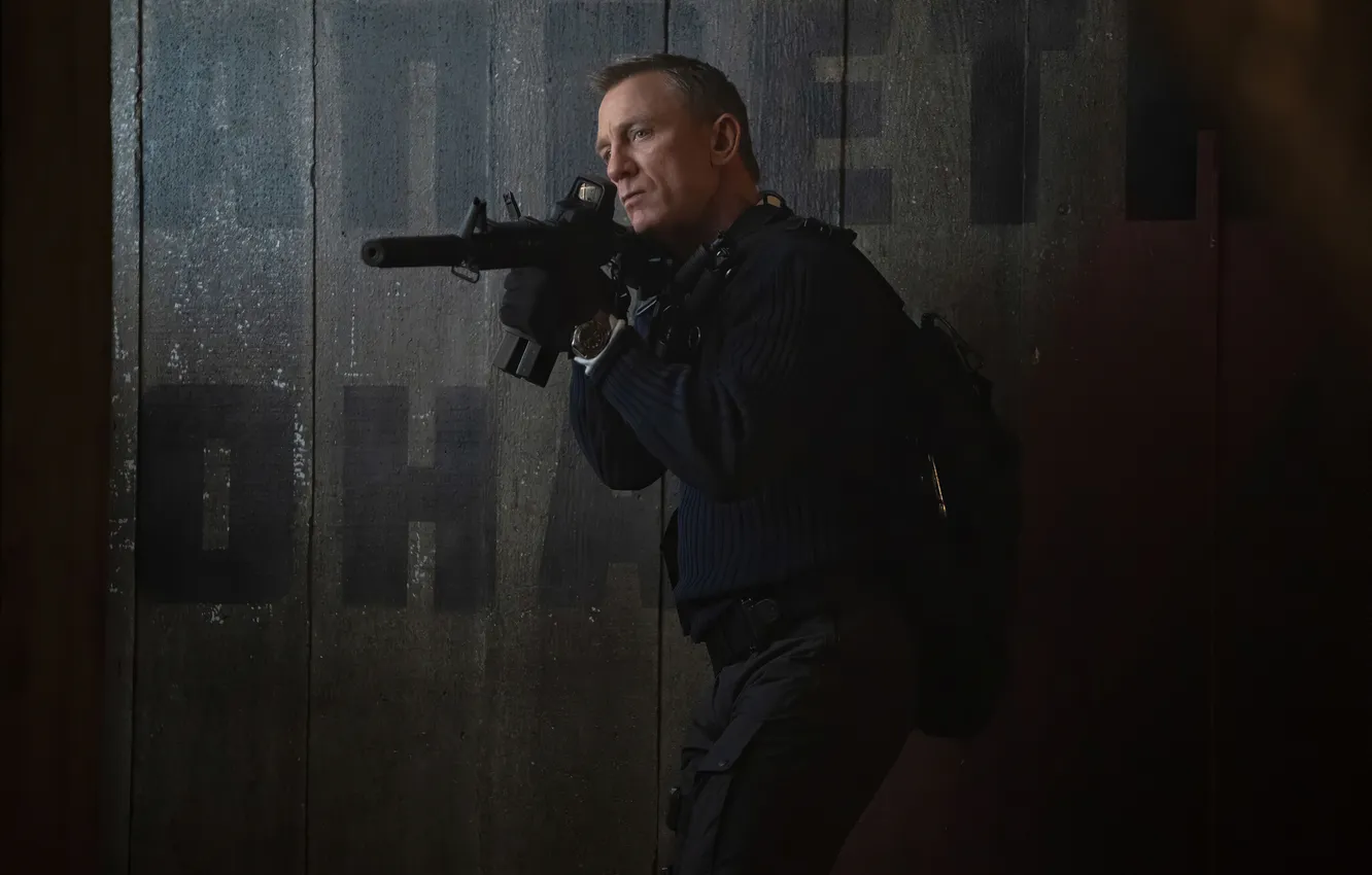 Photo wallpaper frame, action, Daniel Craig, 007, James Bond, Daniel Craig, No Time To Die, Not time …
