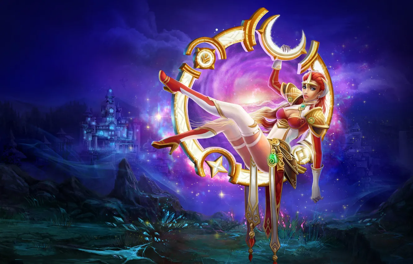 Photo wallpaper girl, night, Prime World