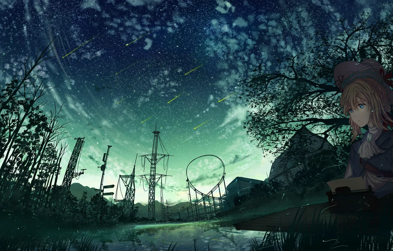 Photo wallpaper girl, the evening, Violet Evergarden