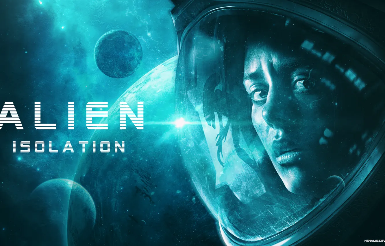 Photo wallpaper girl, space, the game, the suit, picture, by hshamsi, Alien isolation