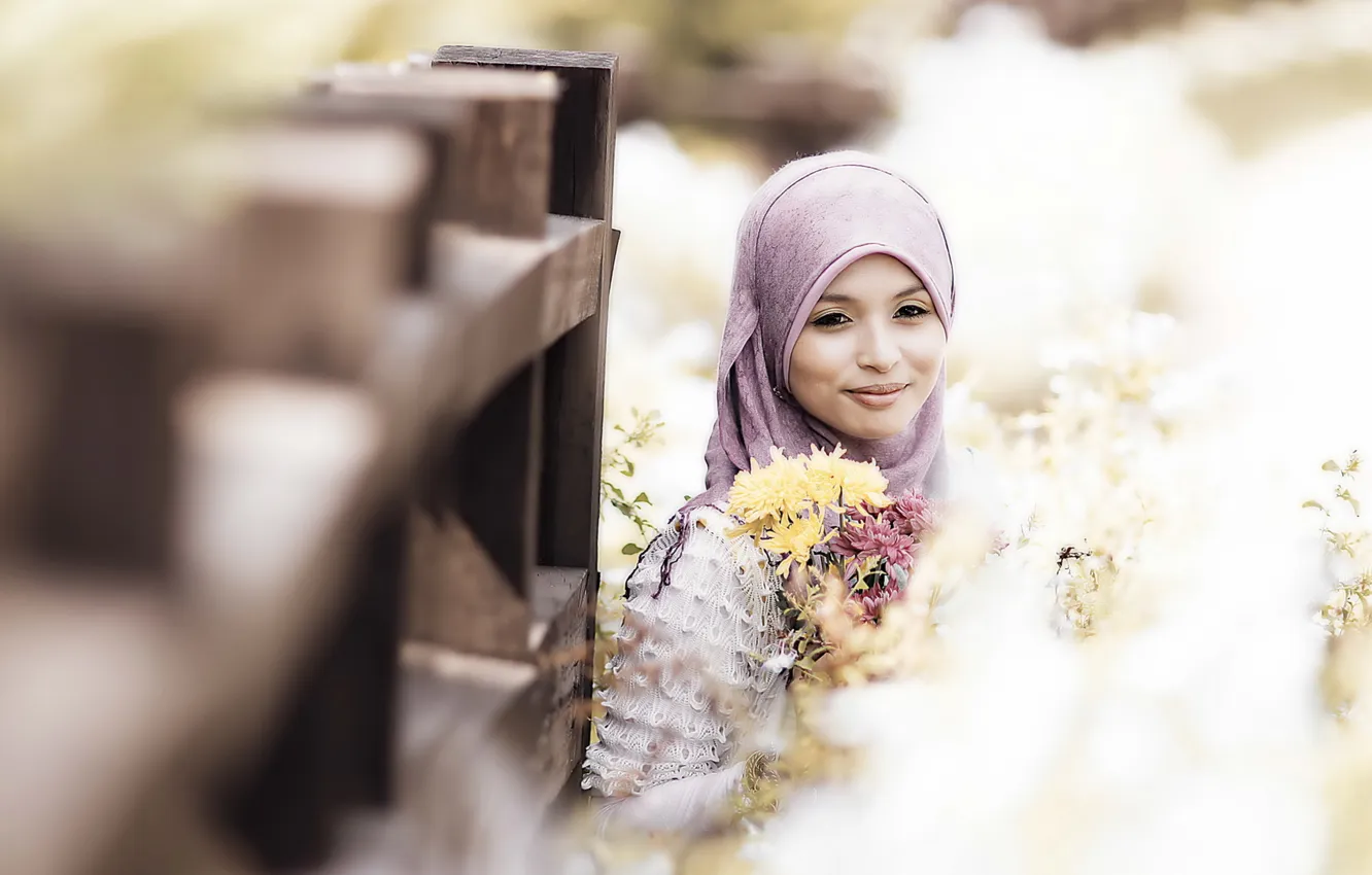 Photo wallpaper girl, light, style