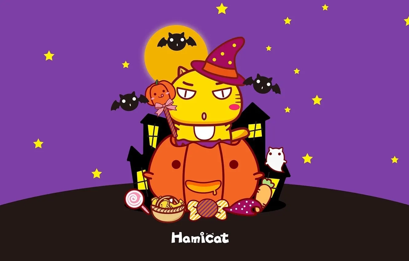 Photo wallpaper cat, holiday, Halloween