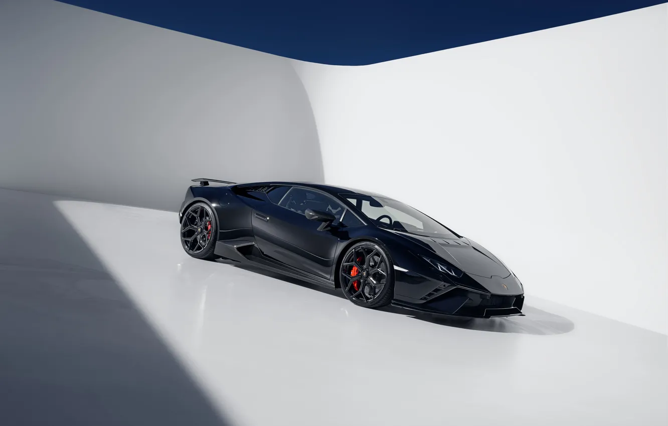 Photo wallpaper car, Lamborghini, black, Huracan, Novitec Lamborghini Huracan Tecnica