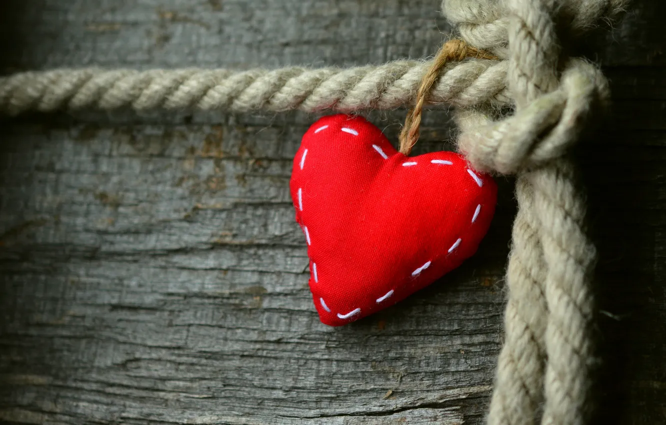 Photo wallpaper love, red, holiday, heart, Board, rope, hearts, Valentine