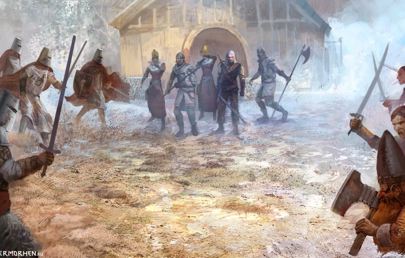 Photo wallpaper war, elves, The Witcher, The Witcher, order, Geralt, neutrality