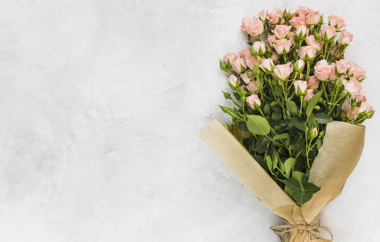 Photo wallpaper flowers, roses, bouquet, pink, pink, flowers, beautiful, romantic