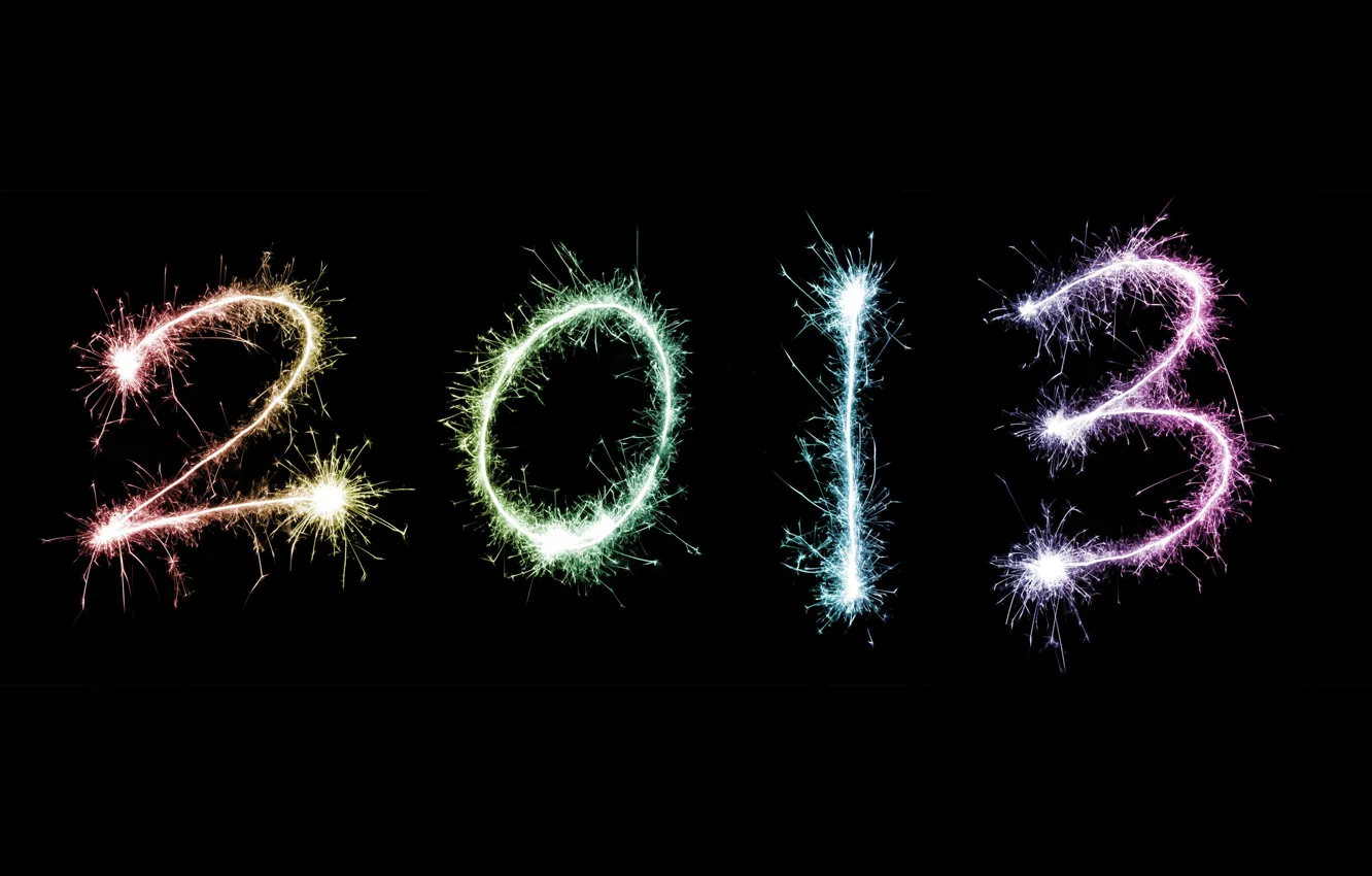 Photo wallpaper holiday, new year, sparks, new year, 2013