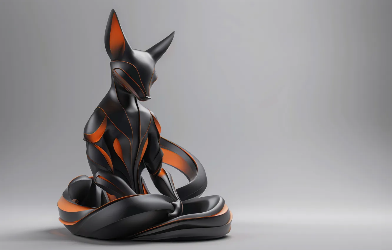 Photo wallpaper wallpaper, fox, figure, AI Art