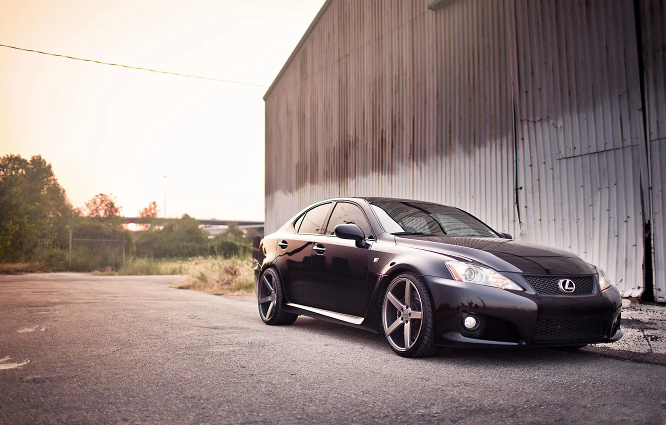 Photo wallpaper black, Lexus, black, Lexus, the front part, IS F
