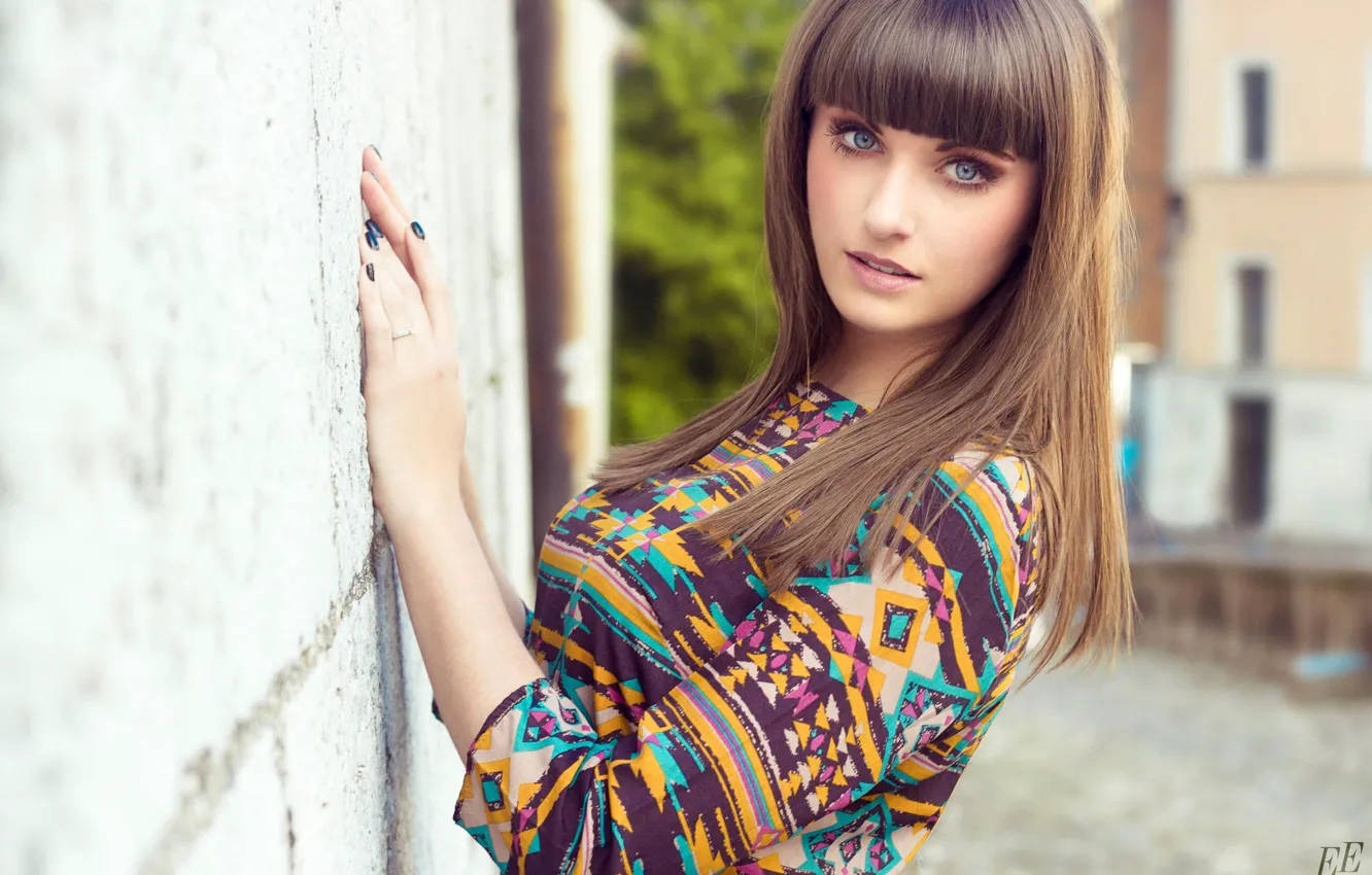 Photo wallpaper look, pose, model, portrait, makeup, hairstyle, brown hair, beauty