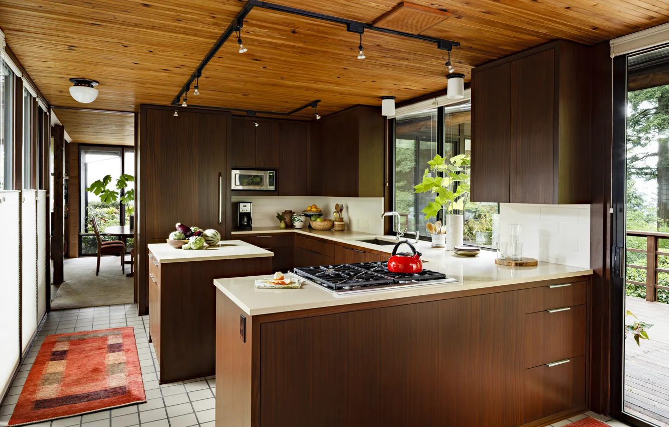 Photo wallpaper furniture, lamp, technique, window, kitchen, Mat.