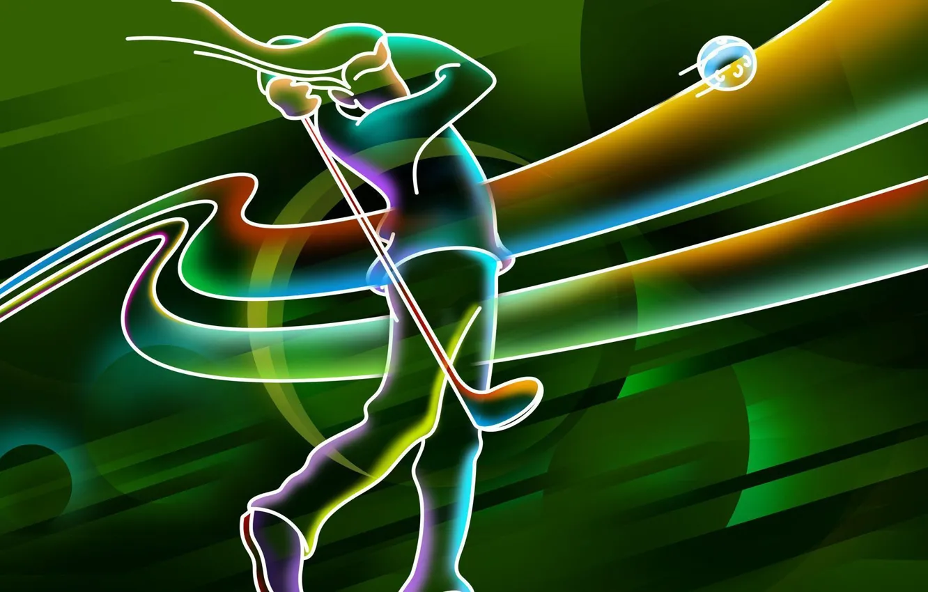 Wallpaper line, movement, sport, ball, neon, Golf, golf, lines for