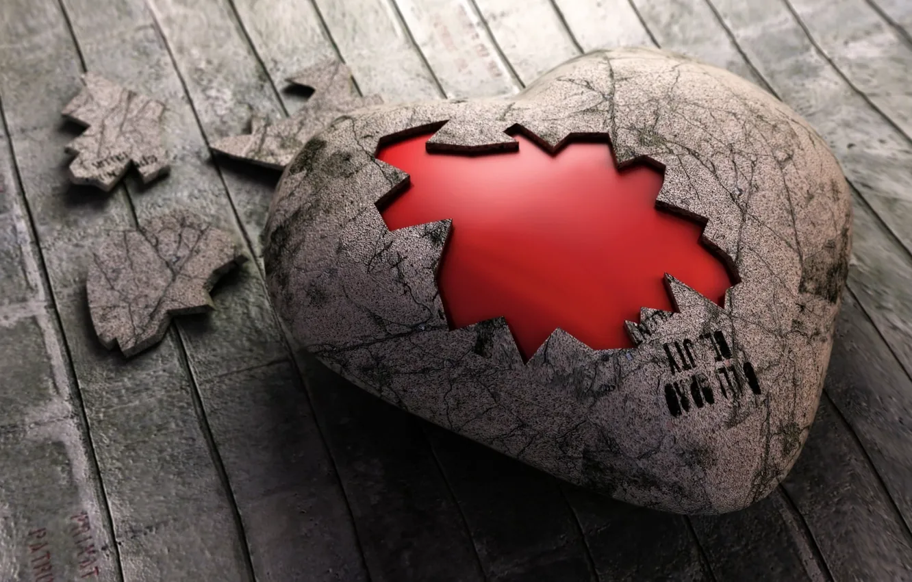 Photo wallpaper heart, Board, cork