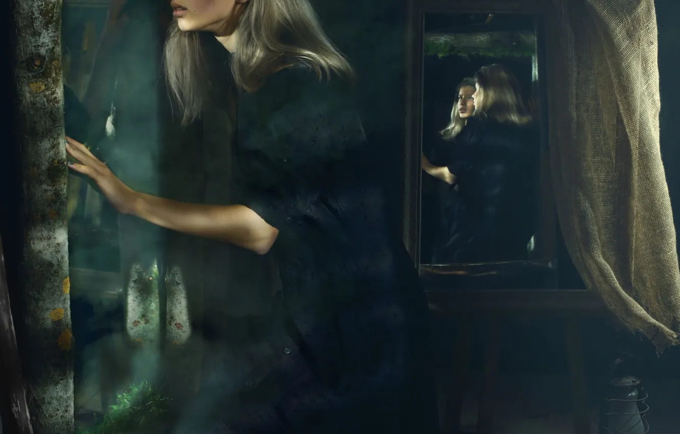 Photo wallpaper mirror, photoshoot, Vadim Morozov