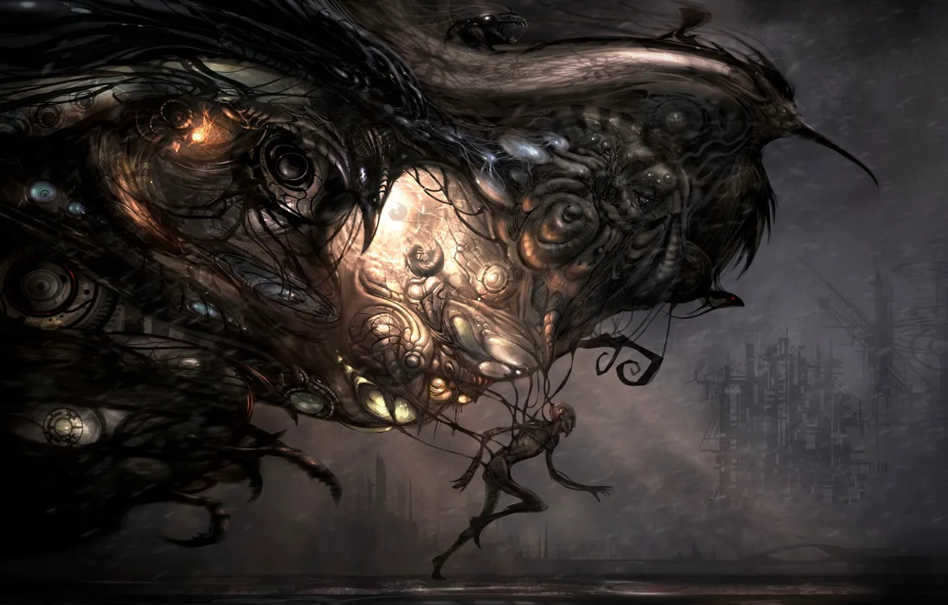 Photo wallpaper the darkness, figure, people