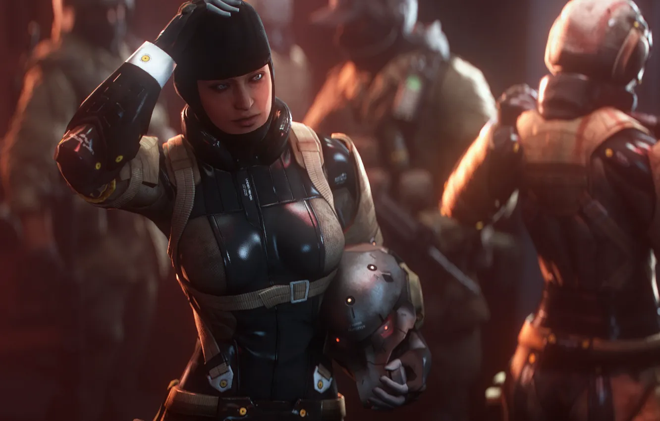 Photo wallpaper chest, girl, costume, Guns of the Patriots, Metal Gear Solid 4, mgs, frogs, Haven Troopers