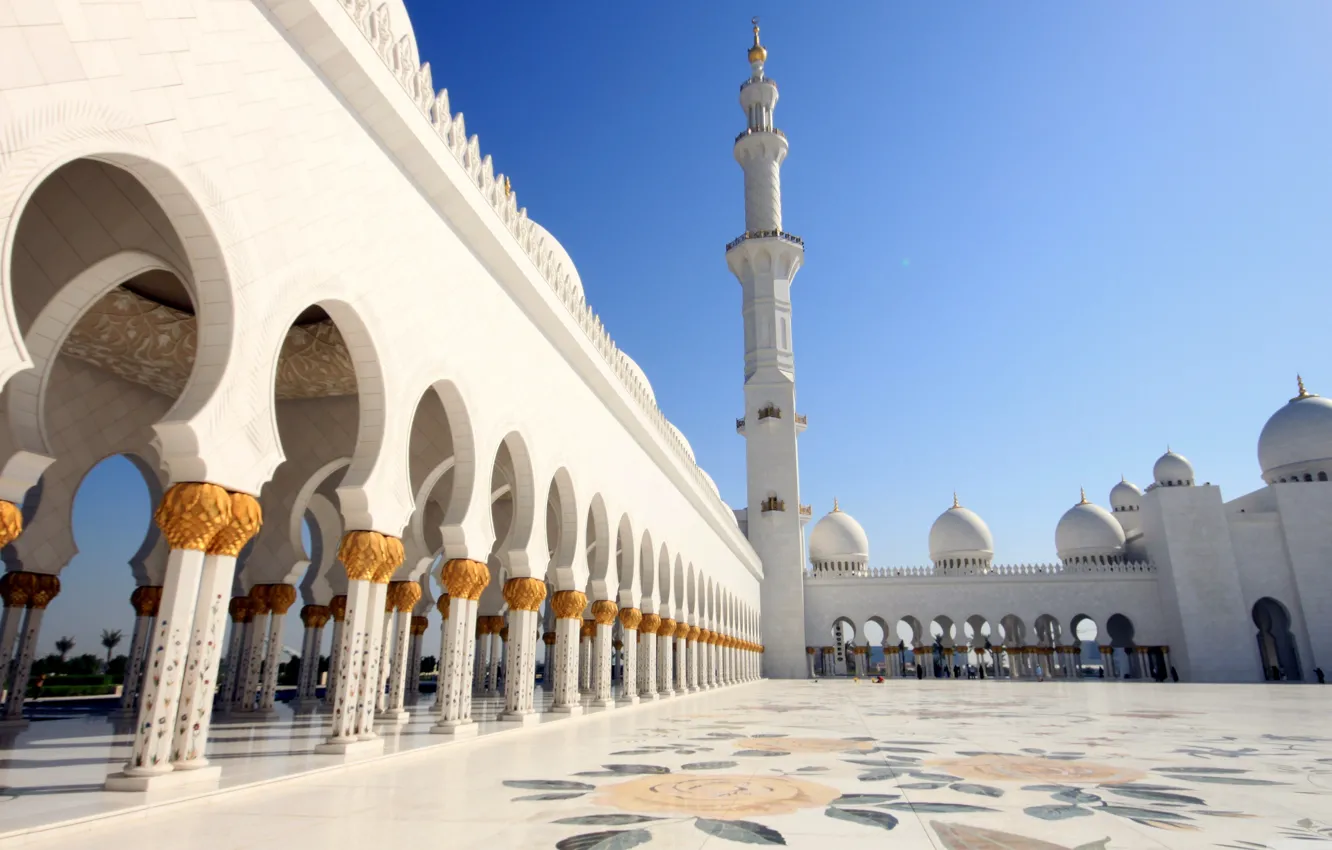 Photo wallpaper gold, building, tower, arch, temple, the dome, mosque, temple