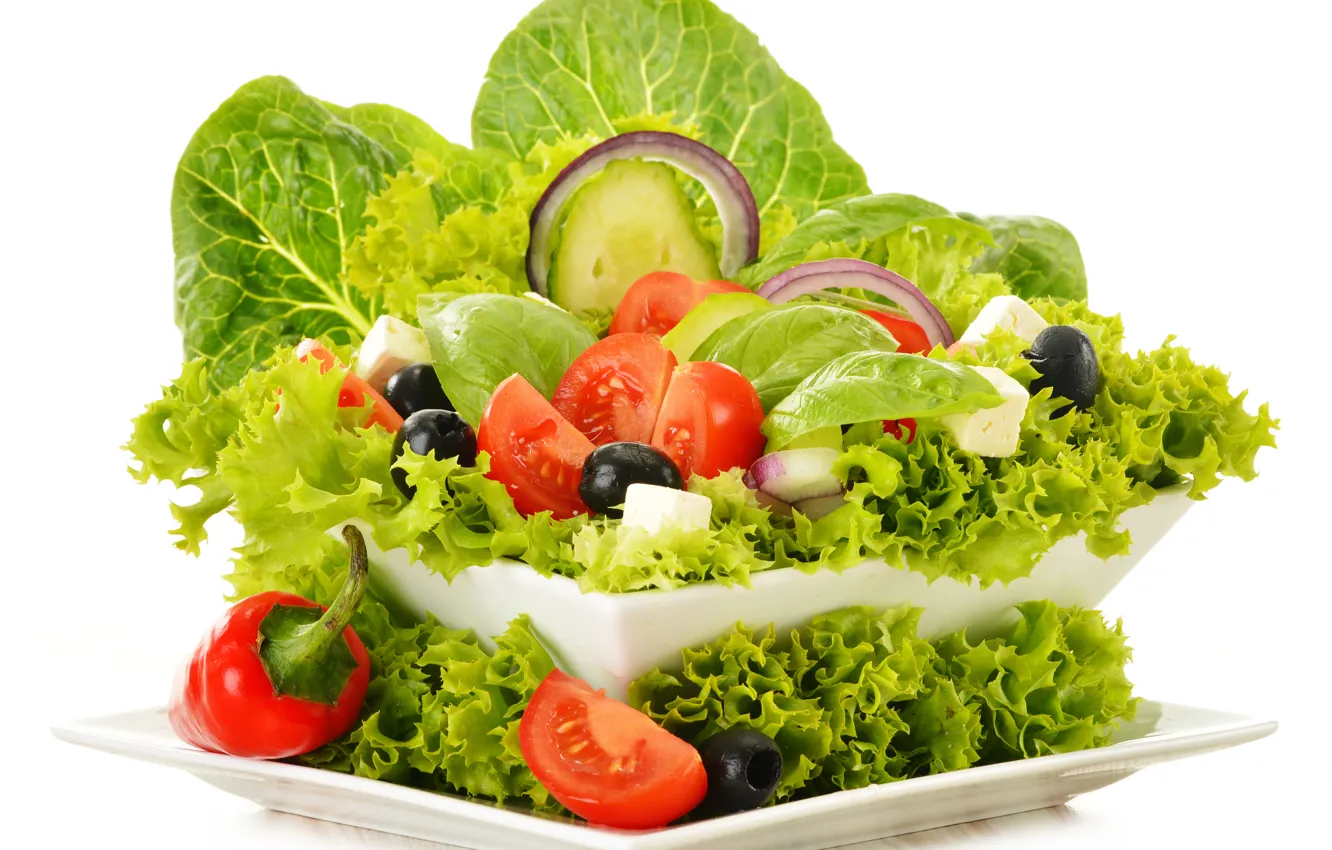 Photo wallpaper greens, vegetables, vegetables, greens, vegetable salad, vegetable salad