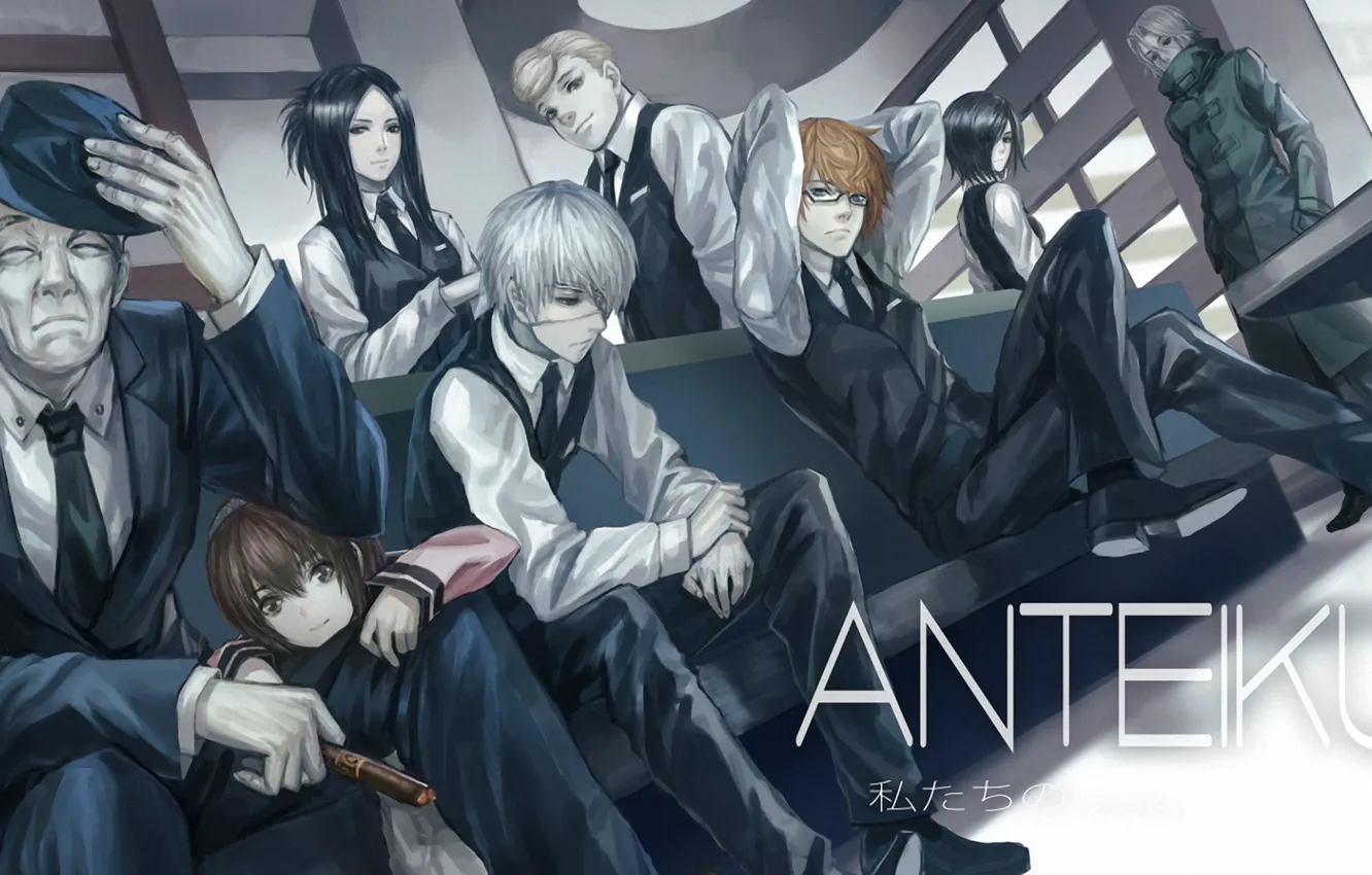 Photo wallpaper Art, Ken Kanek, Tokyo ghoul, Fueguchi Hinami, Coma Enji, Yoshimura, Tokyo ghoul, Yomo Renji