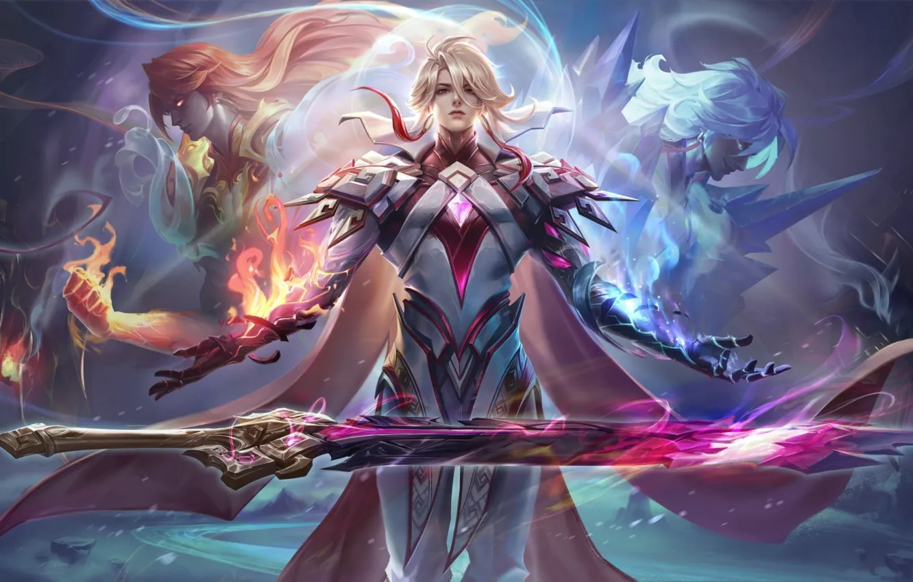 Photo wallpaper weapons, magic, the game, glow, haze, game, gesture, characters