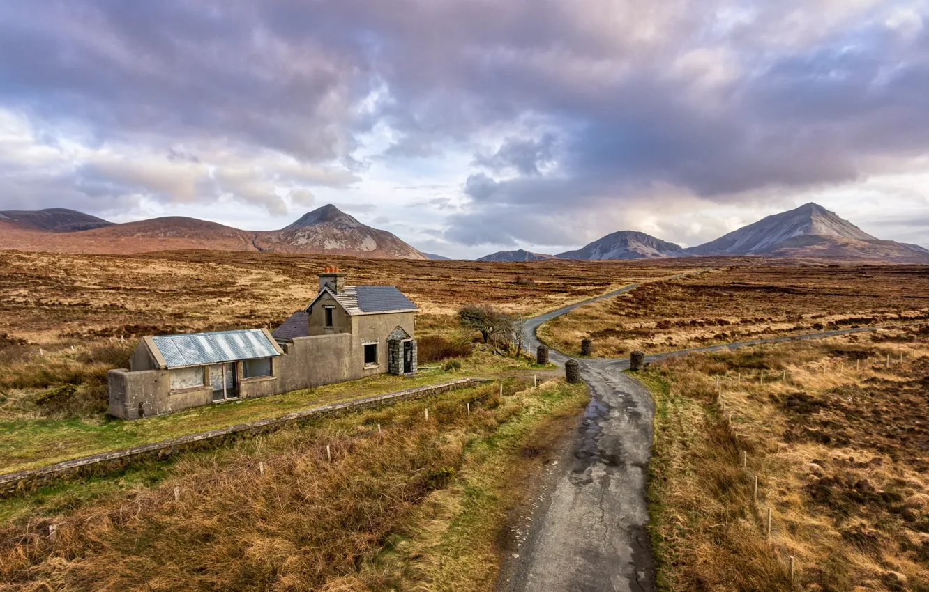 Wallpaper mountains, road, Ireland, Donegal, Gortahork for mobile and ...