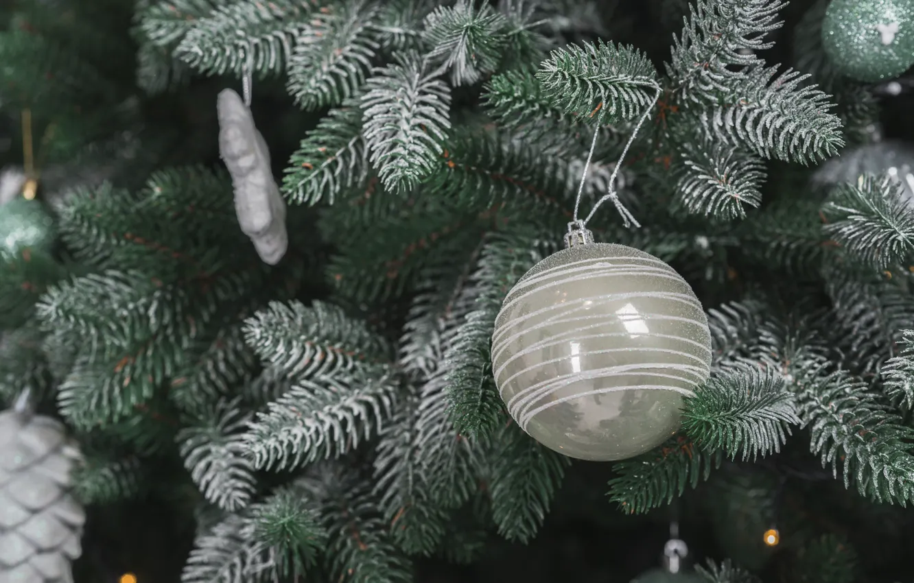 Photo wallpaper decoration, balls, tree, new year, Christmas, Christmas, balls, New Year