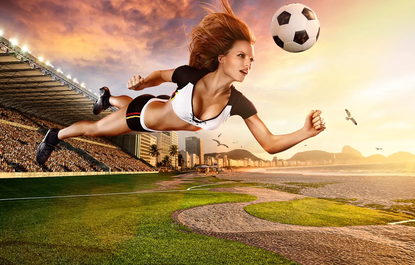 Photo wallpaper flight, blow, soccer ball, 2014, Brazil World Cup