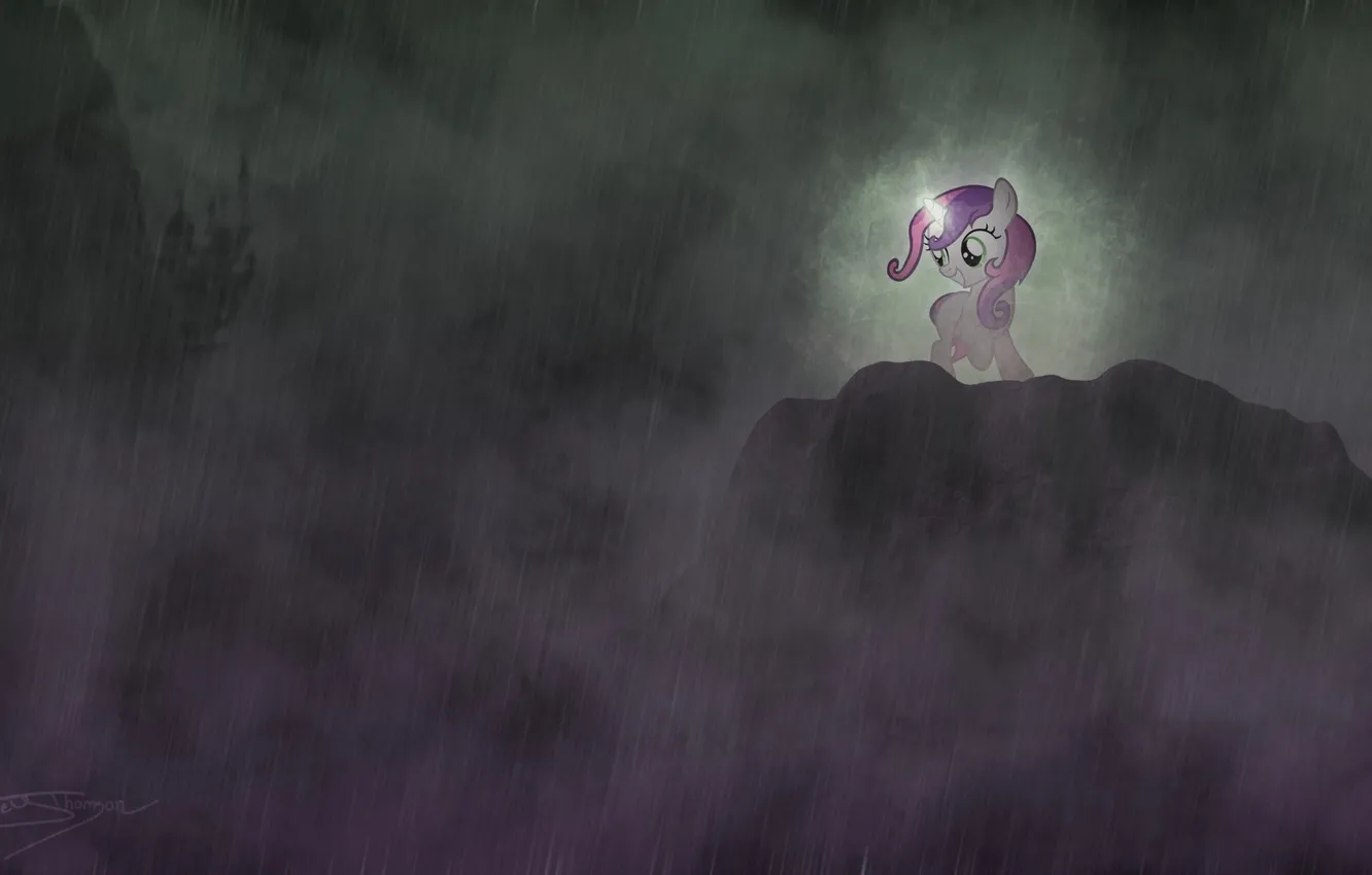 Photo wallpaper light, rain, darkness, pony, My little pony