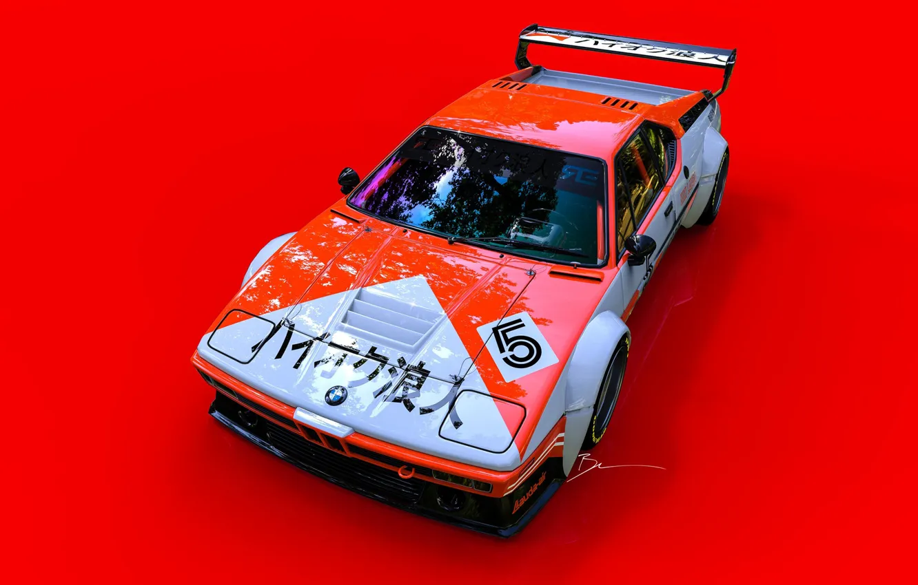 Photo wallpaper machine, auto, rendering, BMW, BMW M1, Game Art, Transport & Vehicles, Benoit Fraylon