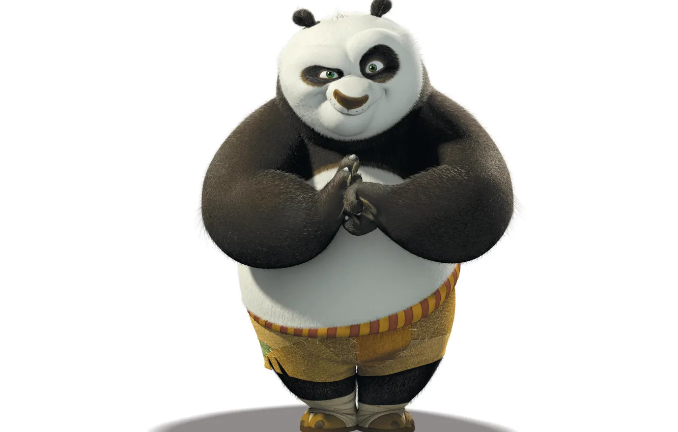 Photo wallpaper Panda, White background, Kung Fu