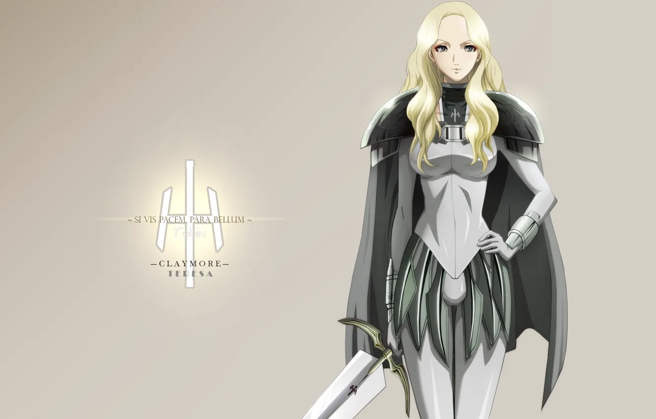 Photo wallpaper girl, weapons, sword, anime, warrior, blonde, Claymore, armor