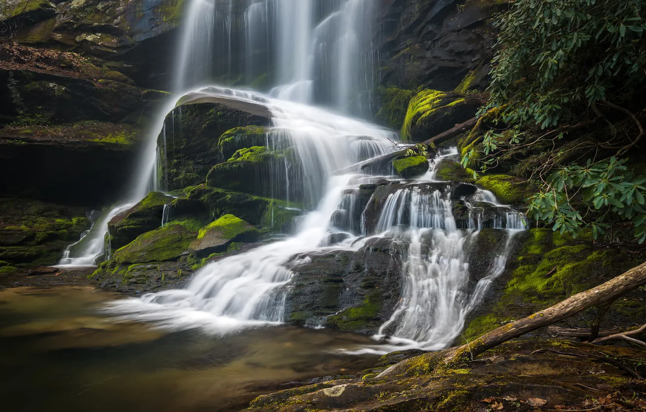 Photo wallpaper stones, rocks, waterfall