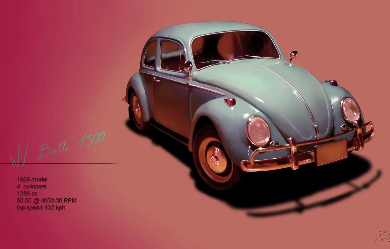 Photo wallpaper beetle, Volkswagen, Volkswagen, 1966, Beetle, beatle