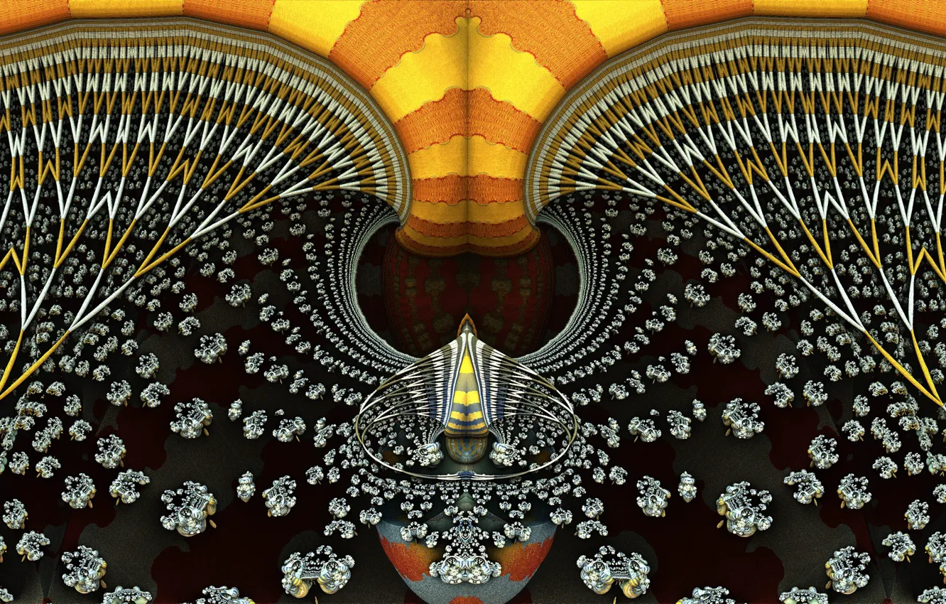 Photo wallpaper pattern, mirror, 3D graphics