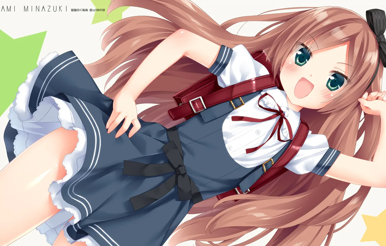 Photo wallpaper look, joy, girl, schoolgirl, art, peko