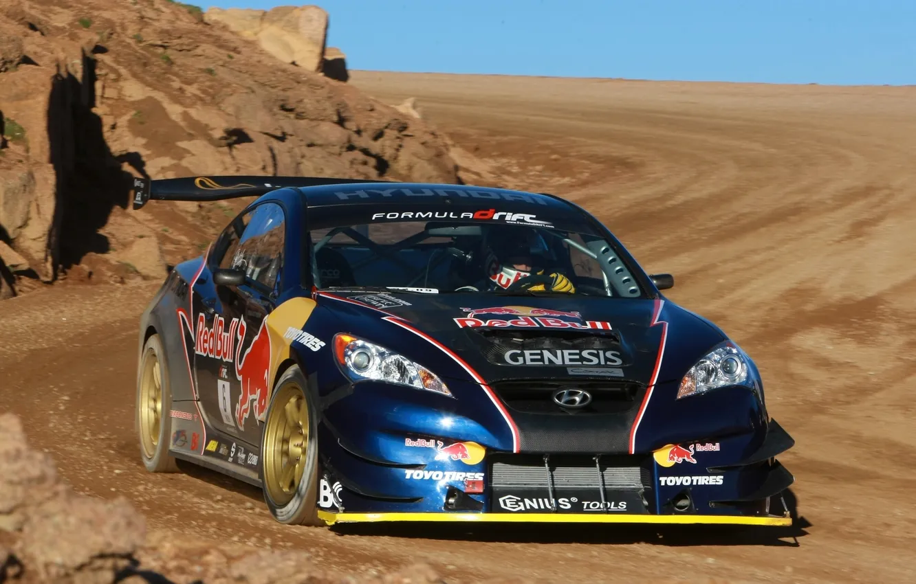 Photo wallpaper coupe, company, Hyundai, Red Bull, Coupe, Hyundai, stickers, label